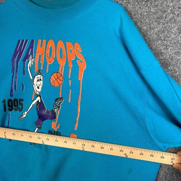 vintage 1995 Play Hard Or Go Home Wa Hoops 5th Annual Tournament Sweatshirt XXL - Picture 6 of 8